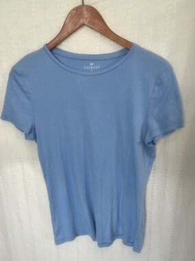 Talbots Short Sleeve Crewneck Tee in Light Blue